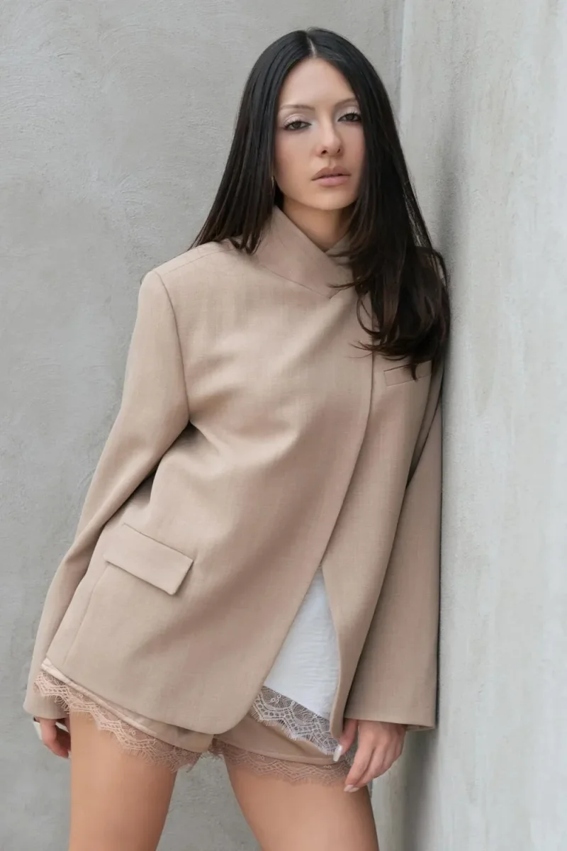 Blazer cruzado cuello solapa - Imagen 5