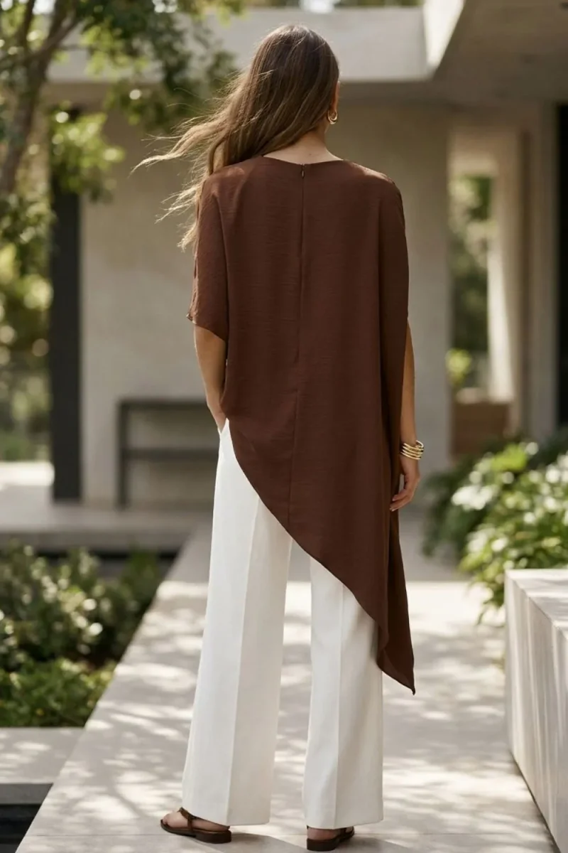 Blusa asimétrica con hombreras - Imagen 6