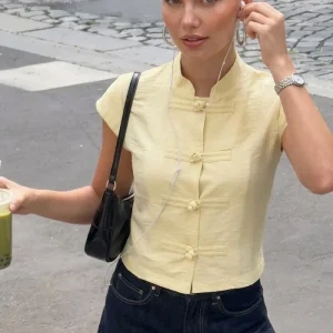 Blusa Bruna cuello mao