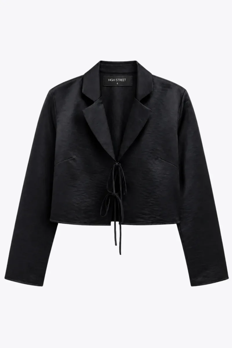 Blusa corta escote con solapa lazos - Imagen 7