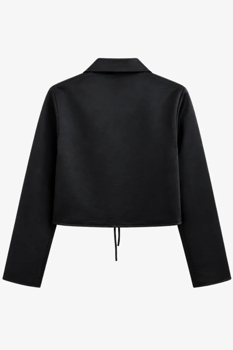 Blusa corta escote con solapa lazos - Imagen 8