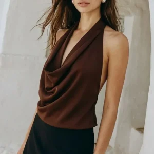 Blusa halter Icon de escote fluido