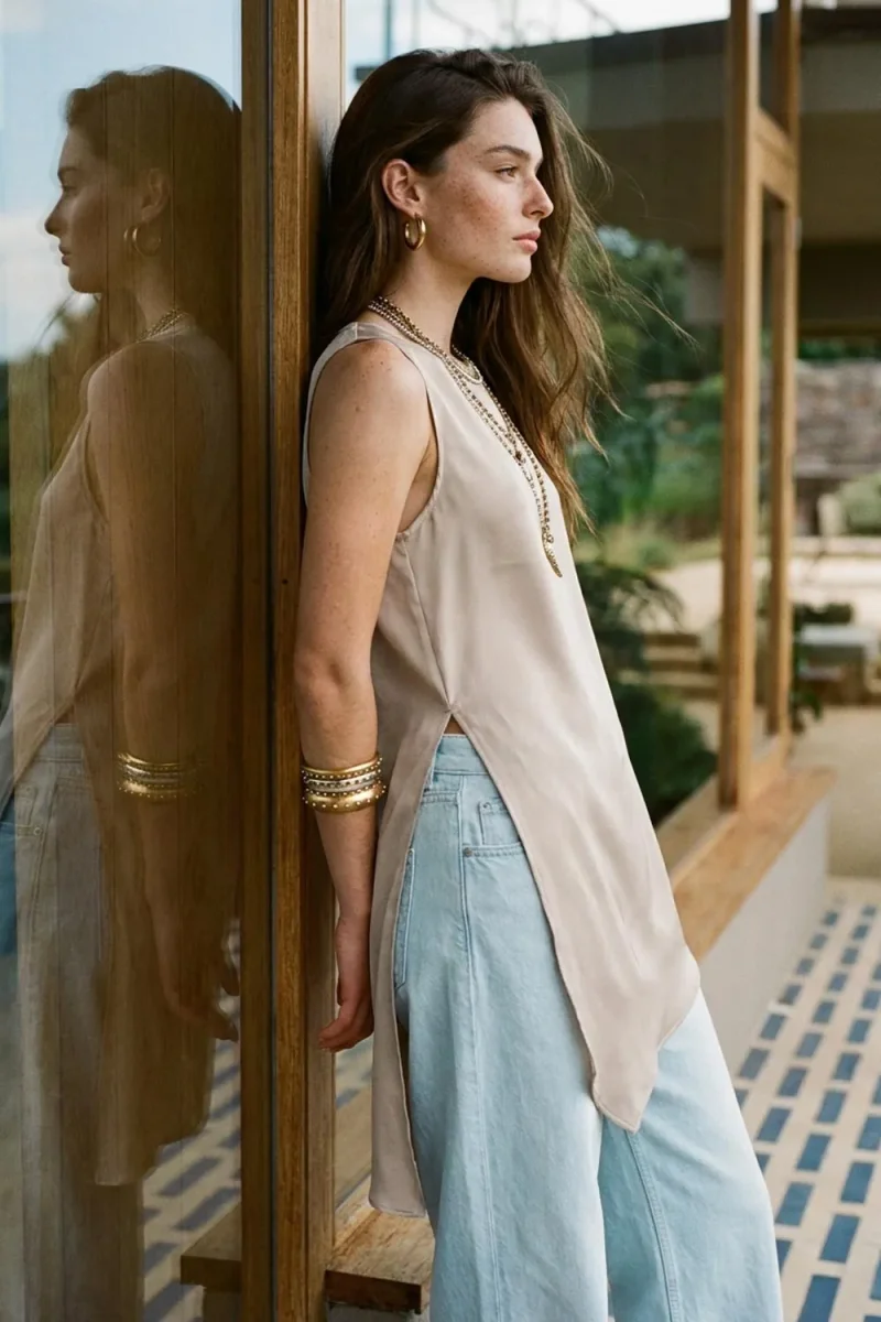 Blusa larga Aster asimétrica - Imagen 5