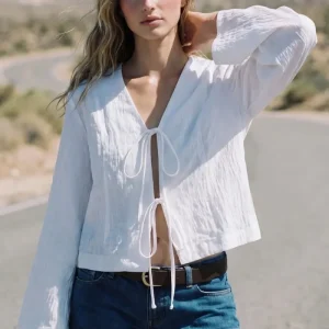 Blusa lazos manga larga