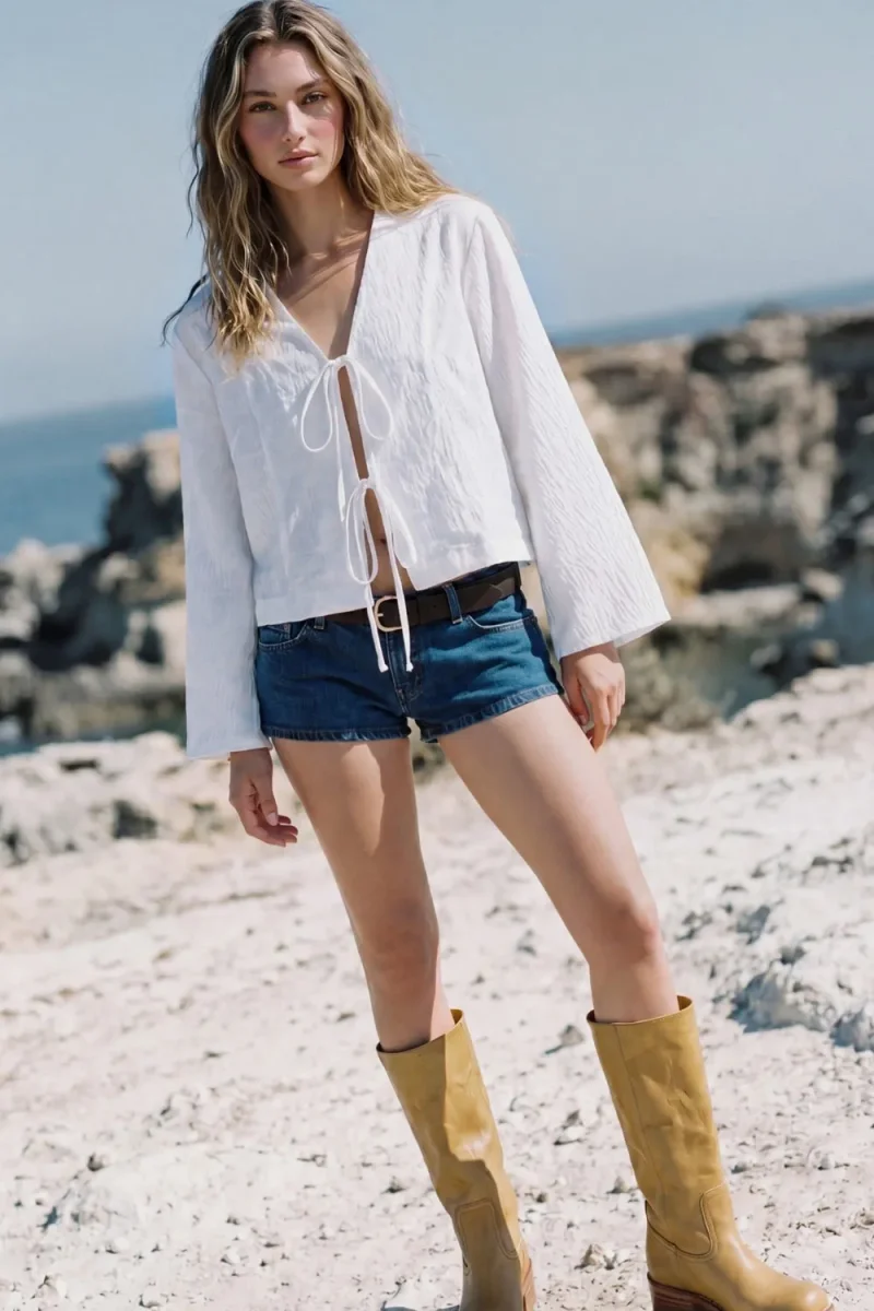 Blusa lazos manga larga - Imagen 4