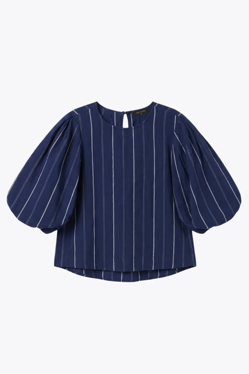 Blusa manga abullonada rayas - Imagen 6