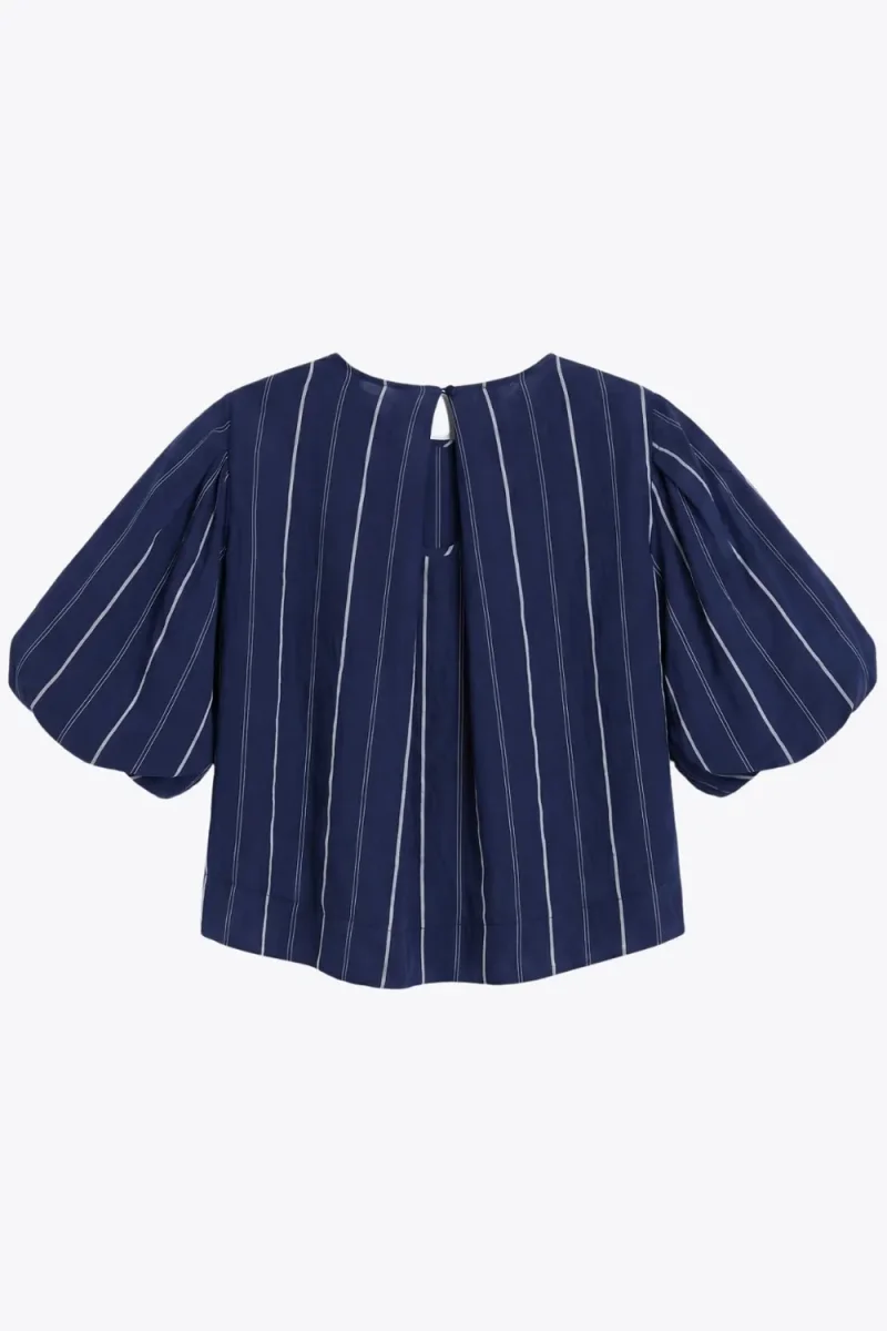 Blusa manga abullonada rayas - Imagen 7