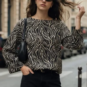 Blusa manga amplia botones