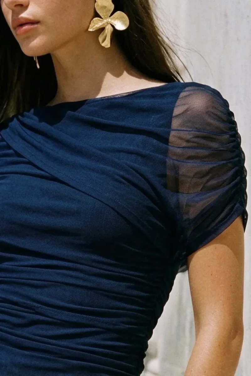 Blusa Prince mesh con plisados - Imagen 4