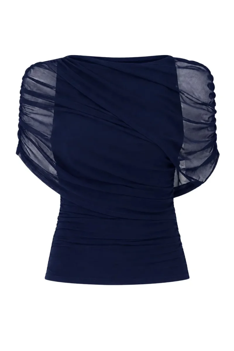 Blusa Prince mesh con plisados - Imagen 7