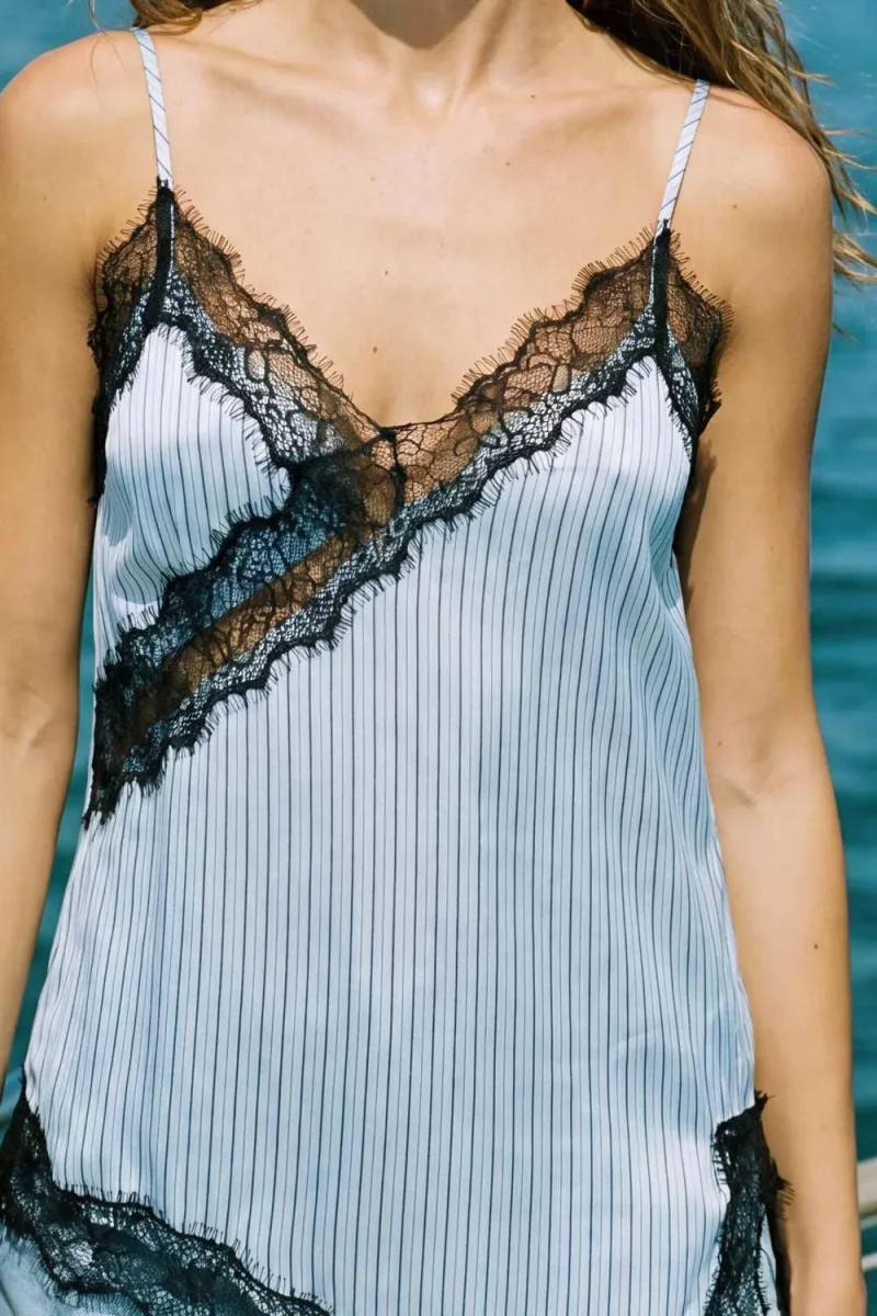 Blusa rayas encaje - Imagen 5