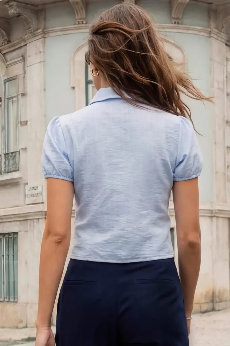 Blusa rayas manga corta - Imagen 5