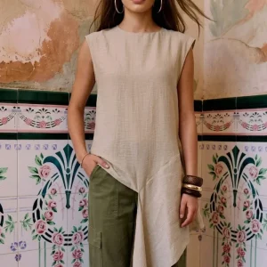 Blusa túnica Lume asimétrica