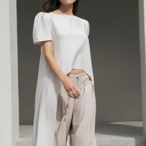 Blusa túnica manga corta