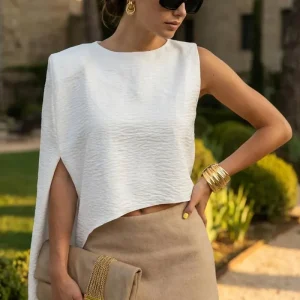 Blusa una manga con hombreras