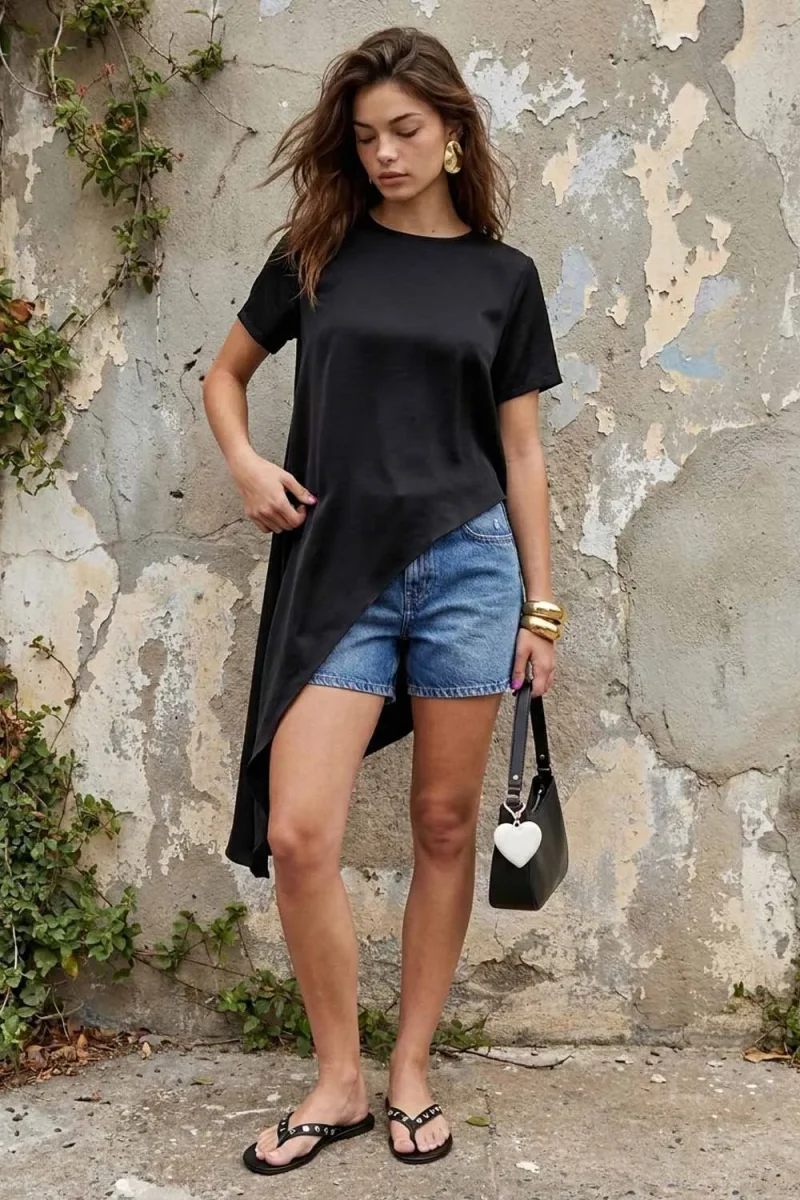 Blusa Velour asimétrica - Imagen 6