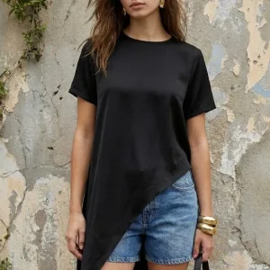 Blusa Velour asimétrica