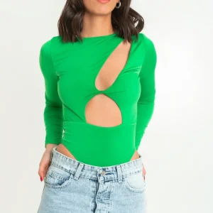 Body ajustado manga larga escote con cut out