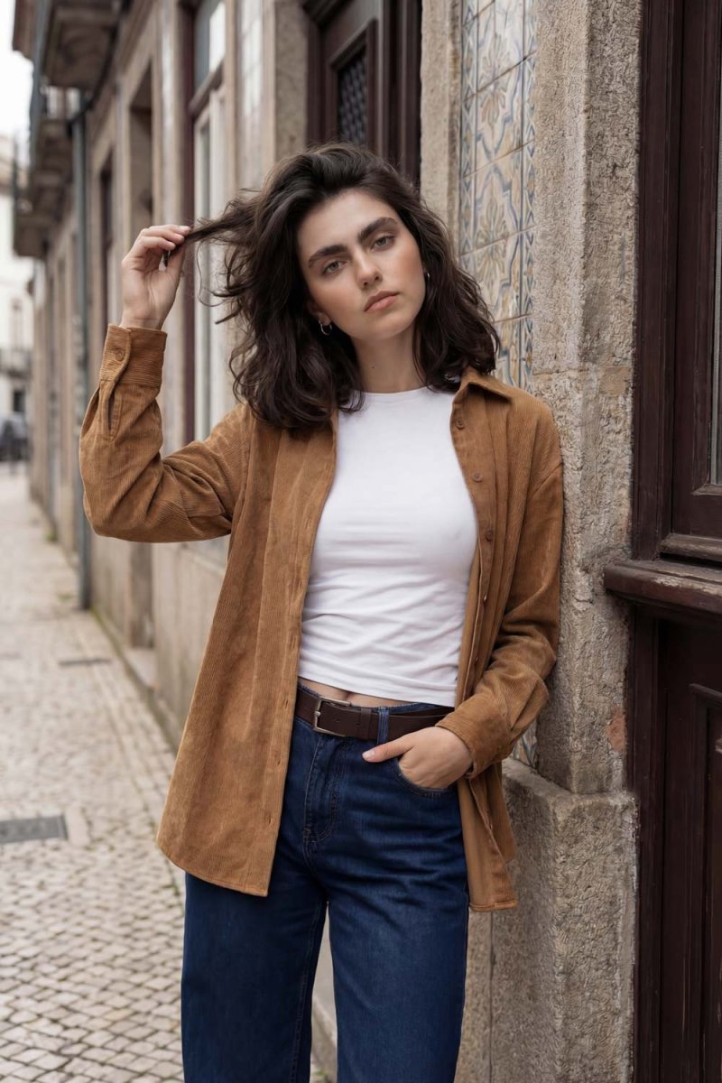Camisa oversized pana - Imagen 3
