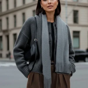 Cardigan cuello redondo botones