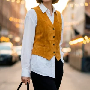 Chaleco botones efecto ante