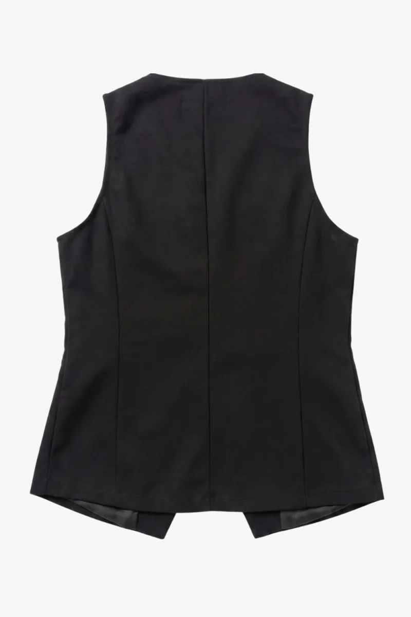 Chaleco de fit recto cuello redondo botones - Imagen 8
