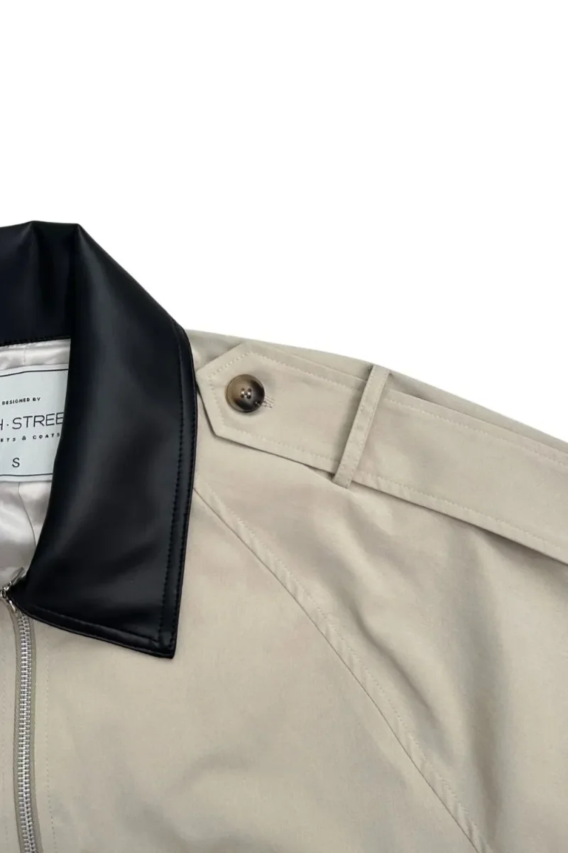 Chamarra oversized cuello contraste - Imagen 8