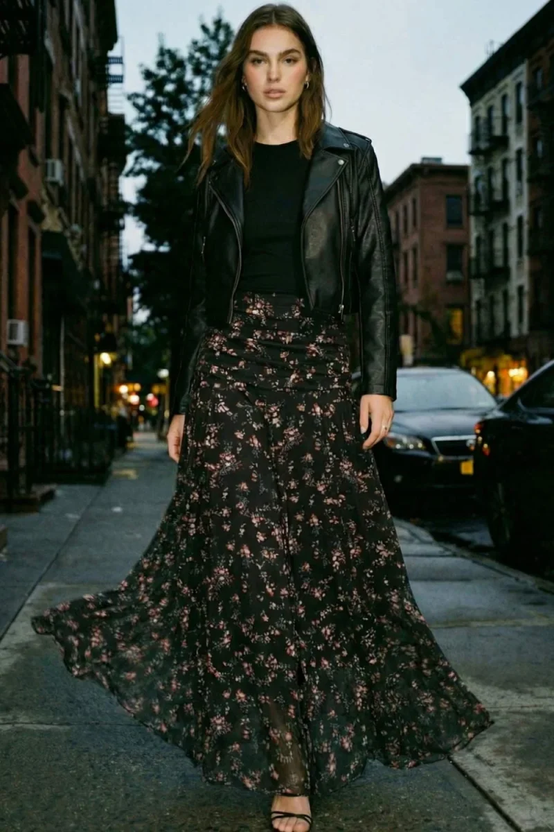 Falda larga fluida