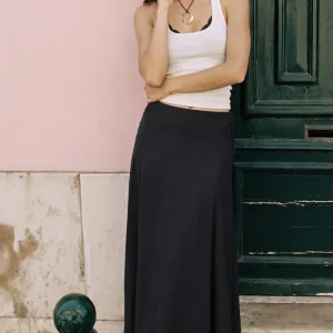 Falda maxi botones laterales
