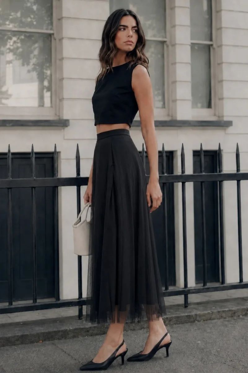 Falda mesh plisados - Imagen 3