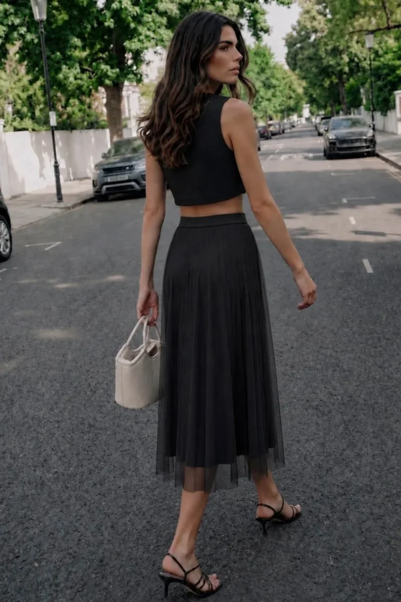 Falda mesh plisados - Imagen 5