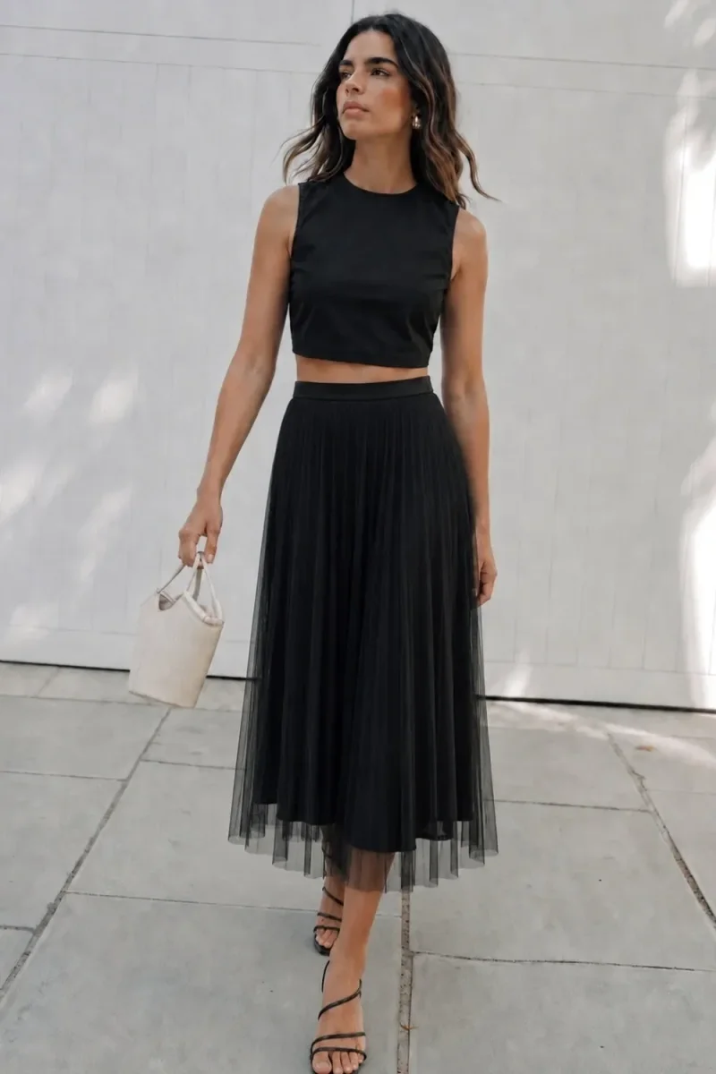 Falda mesh plisados - Imagen 6