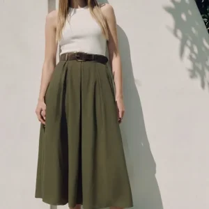 Falda midi cinturón