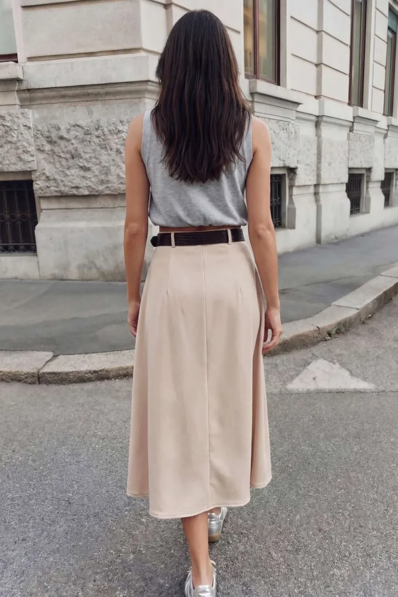 Falda midi cinturón - Imagen 4