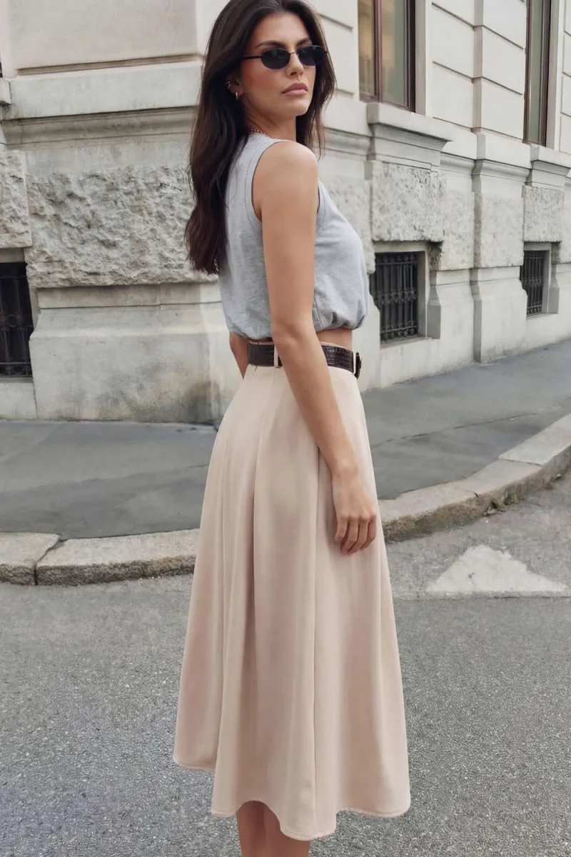 Falda midi cinturón - Imagen 5