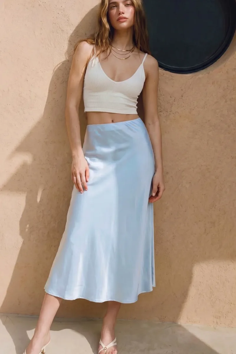 Falda midi satin - Imagen 6