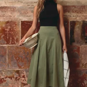 Falda midi tablones