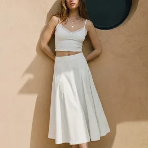 Falda midi tablones