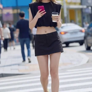 Falda pantalón corta tiro bajo