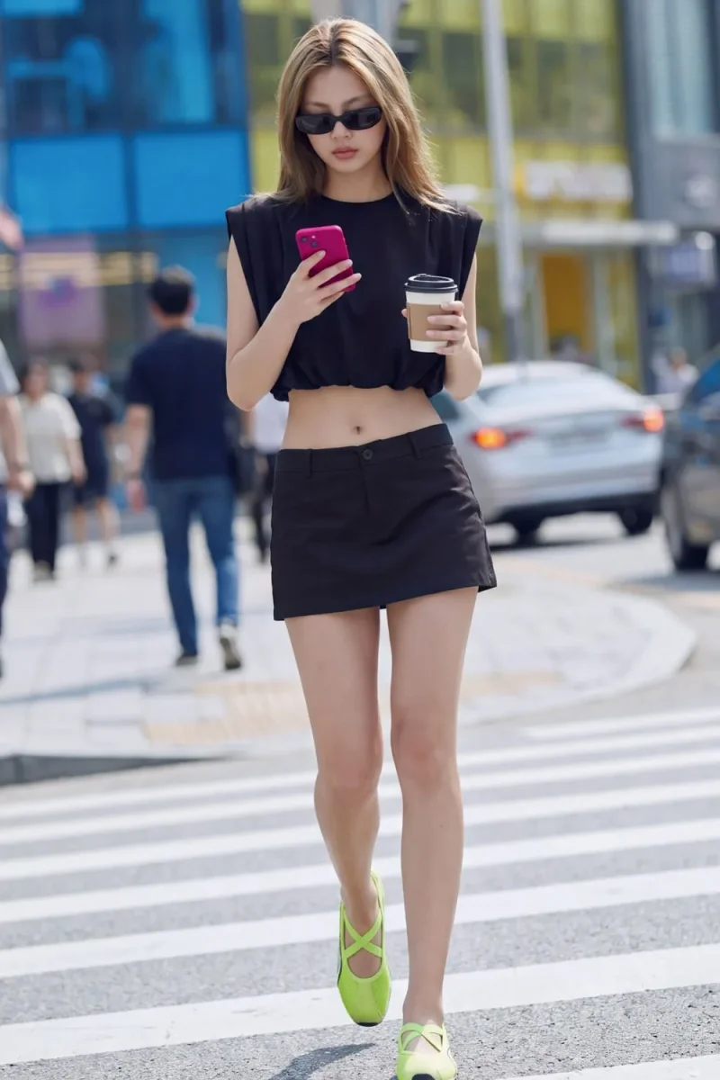 Falda pantalón corta tiro bajo