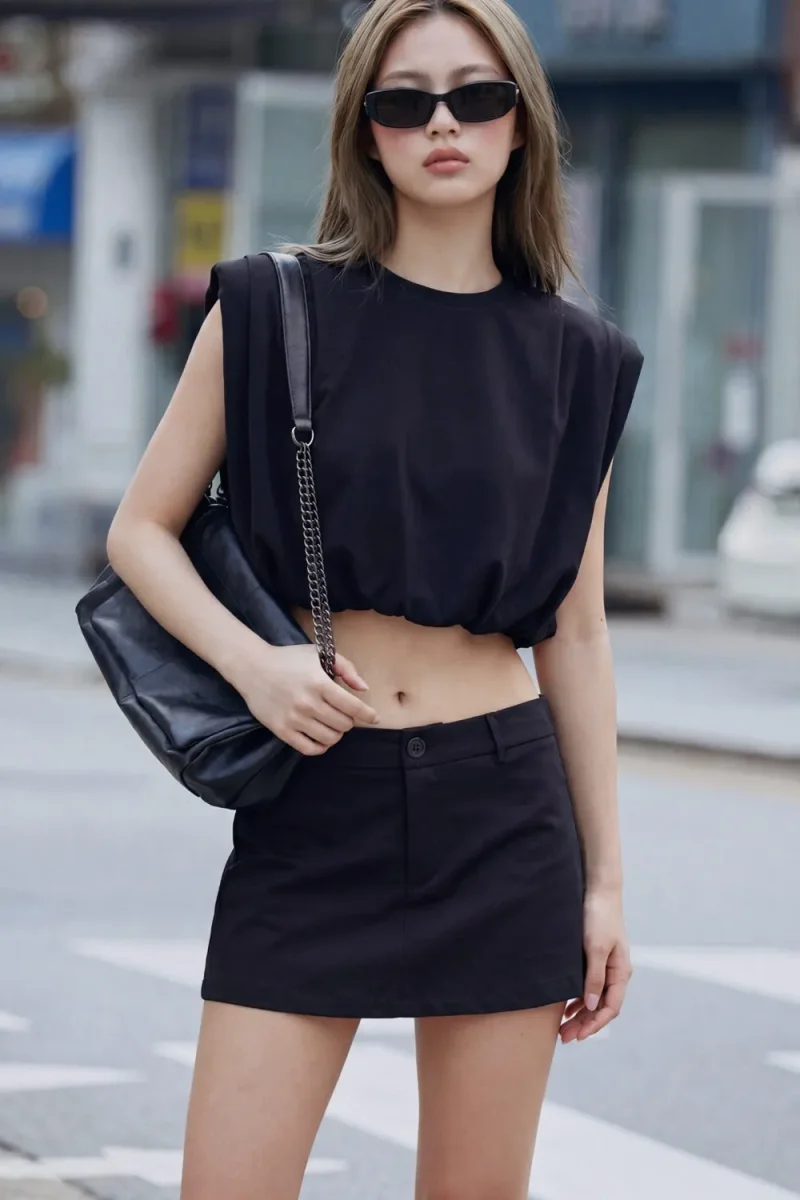 Falda pantalón corta tiro bajo - Imagen 3