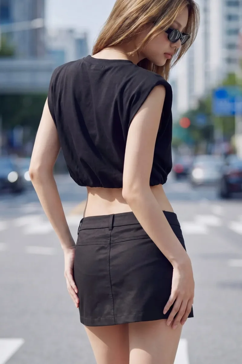 Falda pantalón corta tiro bajo - Imagen 5