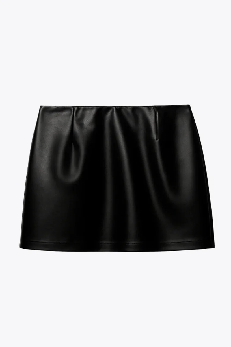 Falda pantalón efecto piel hebilla - Imagen 6