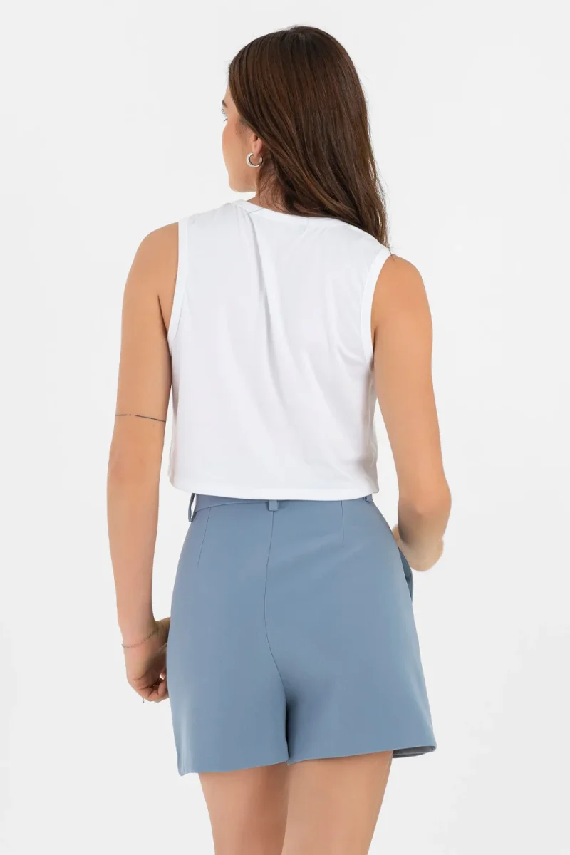Falda short ajustado cintura alta con pretina - Imagen 5