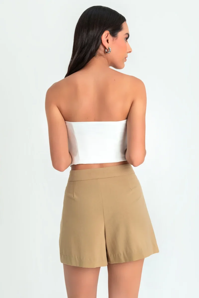 Falda short corto pretina criss cross con vivos - Imagen 5