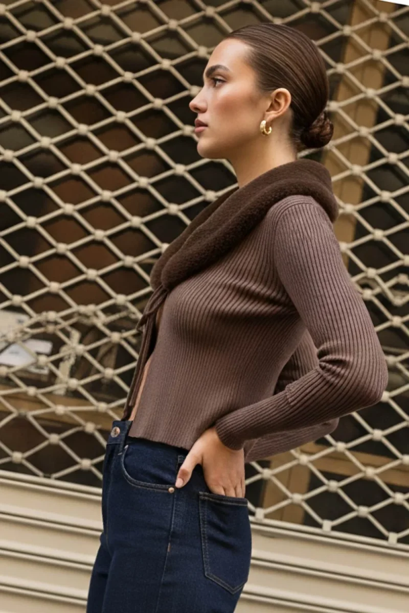 Jersey cuello efecto pelo - Imagen 3