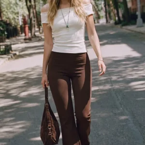 Legging flare cintura elástica
