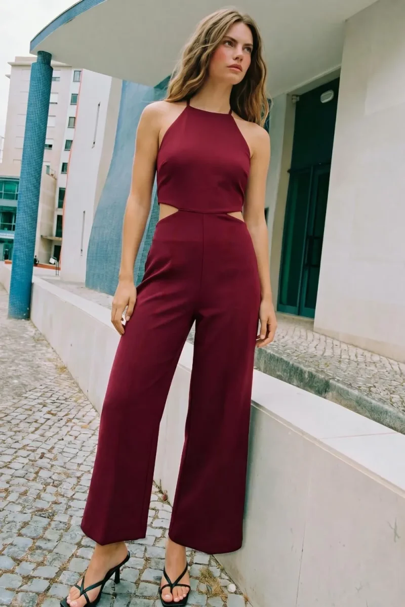 Palazzo halter con cut out en cintura - Imagen 2