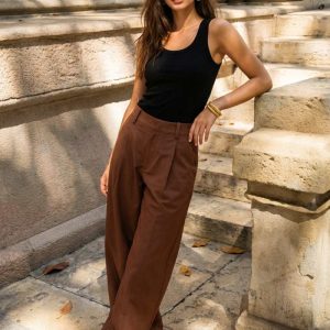 Pantalón Alexis con pinzas cintura alta