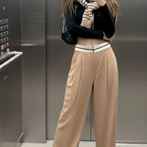 Pantalón ancho cintura vuelta